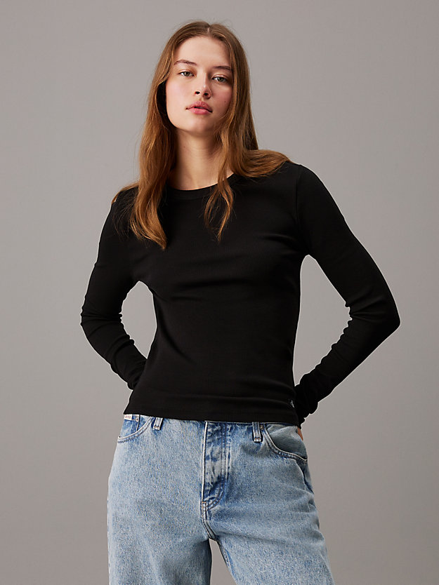 Slim Ribbed Long Sleeve Top