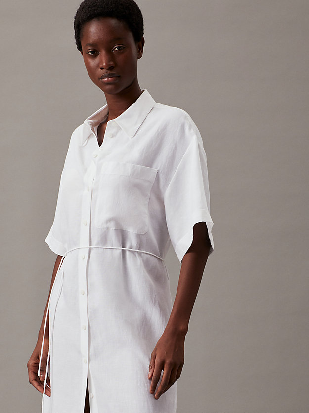 Relaxed Linen Blend Shirt Dress