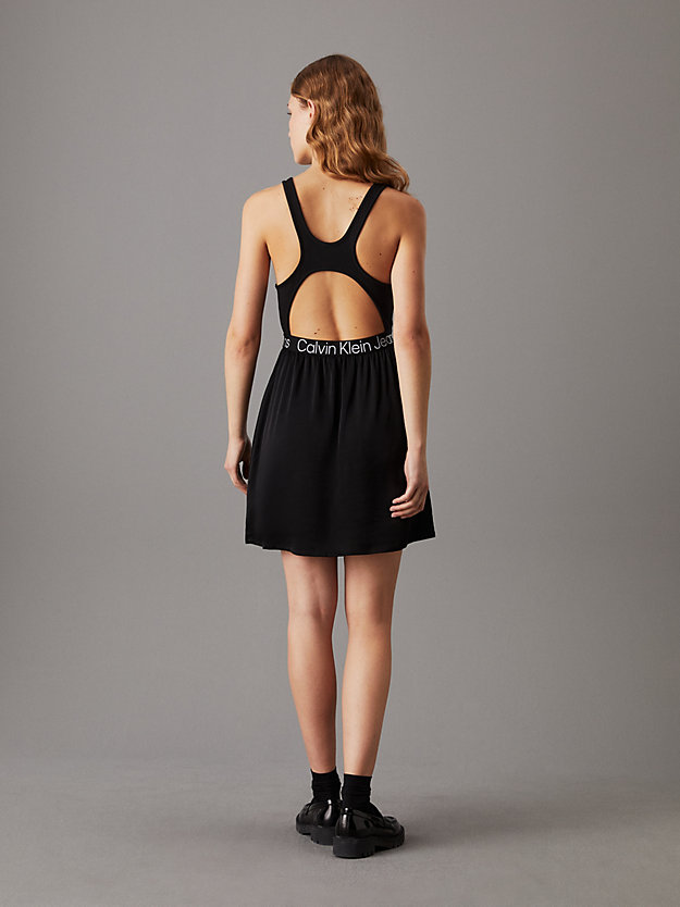 Cut out Logo Tape Mini Dress