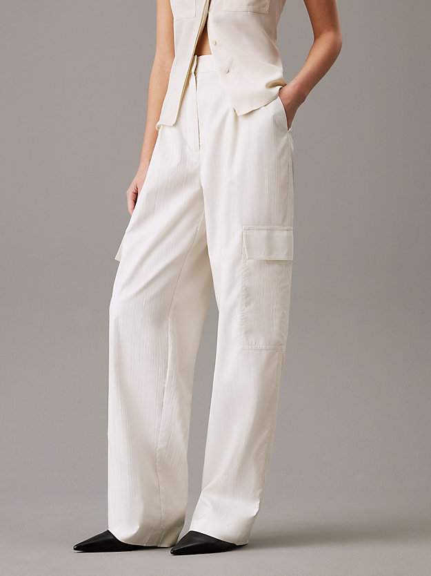 Relaxed Textured Cargo Trousers