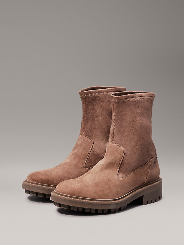 Suede Biker Boots