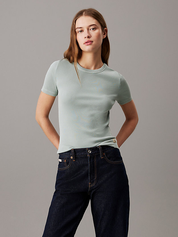 Washed Ribbed Cotton T-shirt