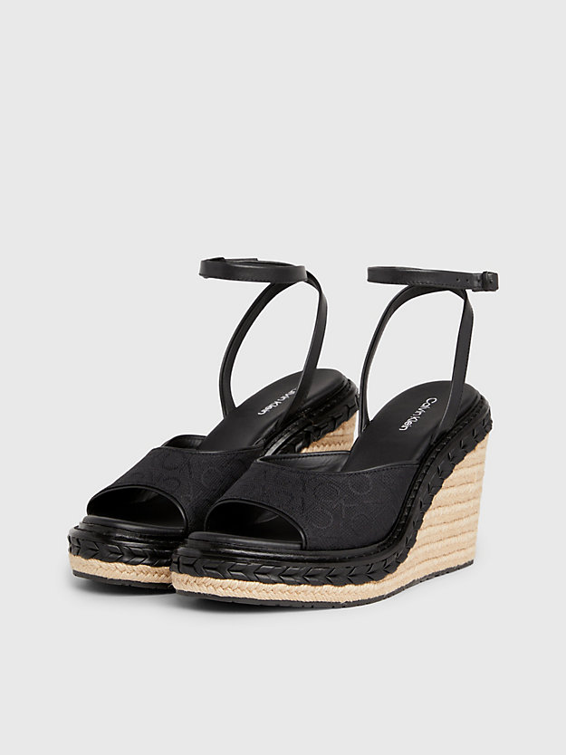 Logo Espadrille Wedge Sandals