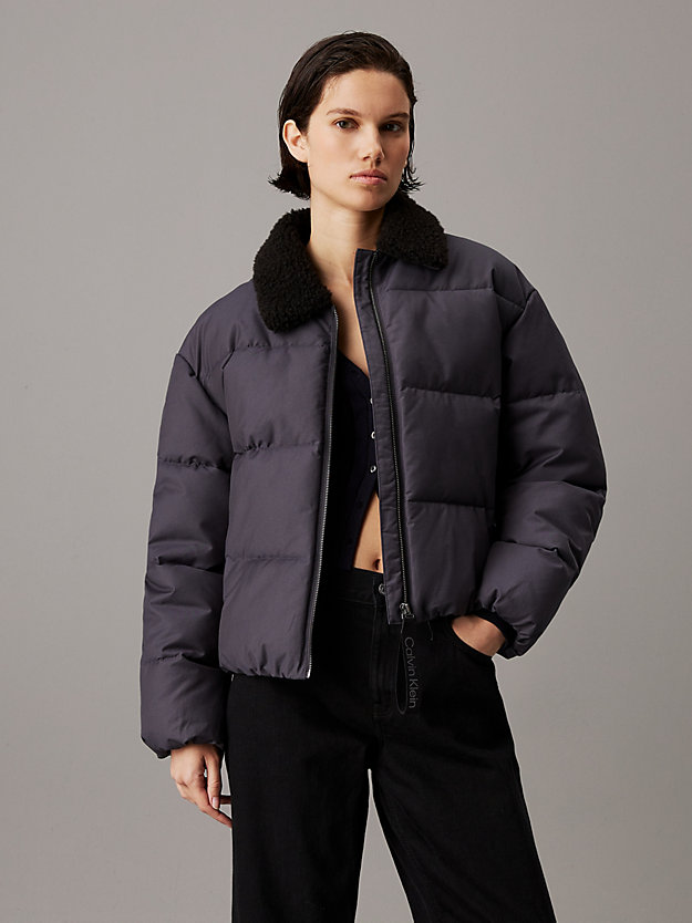Relaxed Aviator Puffer Jacket