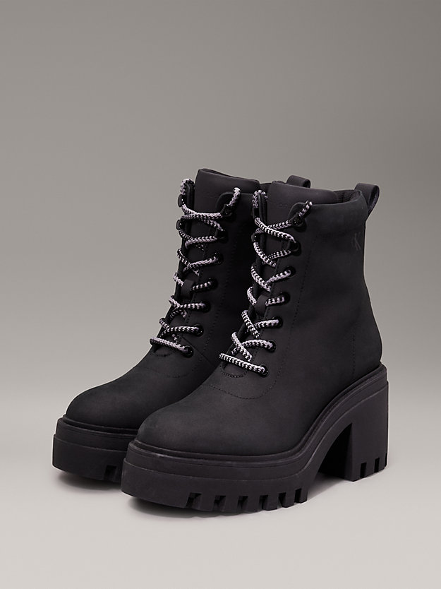 Leather Chunky Heeled Boots