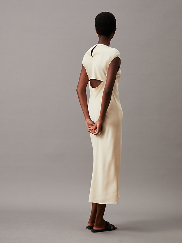 Slim Viscose Linen Midi Dress