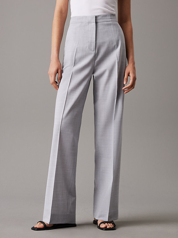 Wool Blend Straight Trousers