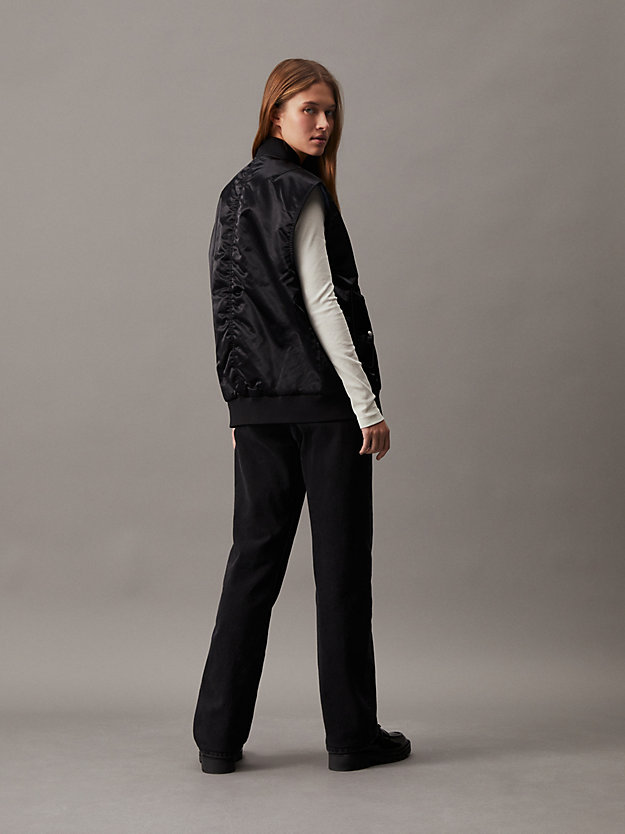 Relaxed Sateen Bomber Vest