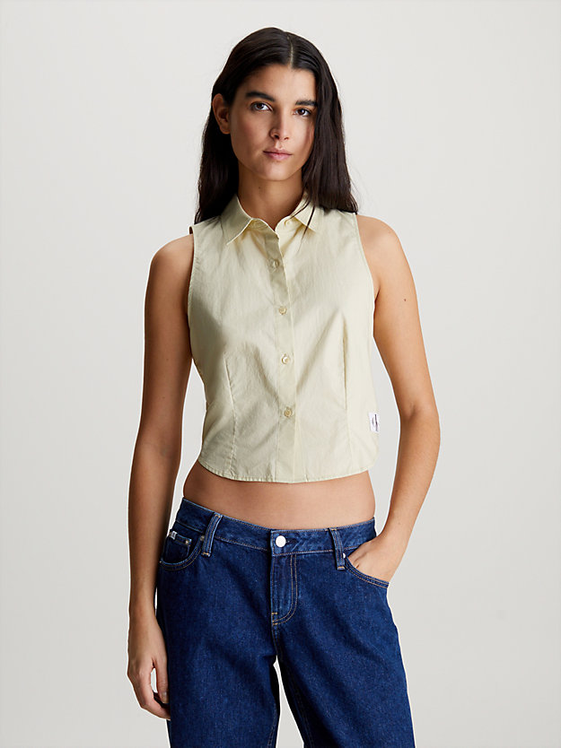 Cotton Poplin Sleeveless Shirt