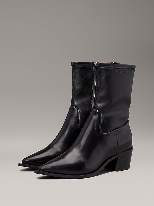 Leather Stretch Cowboy Boots