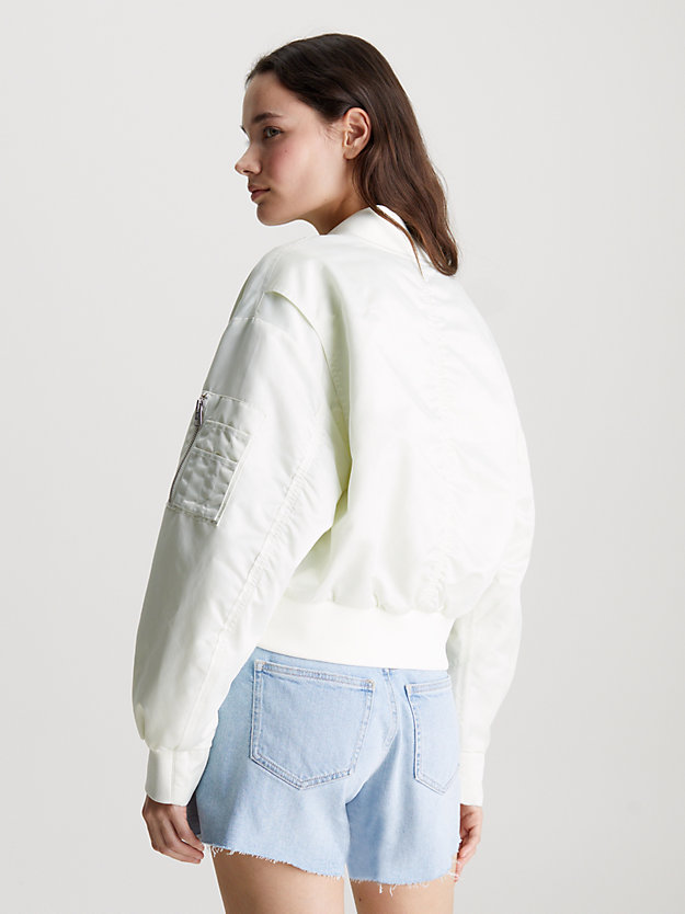 Cropped Sateen Bomber Jacket