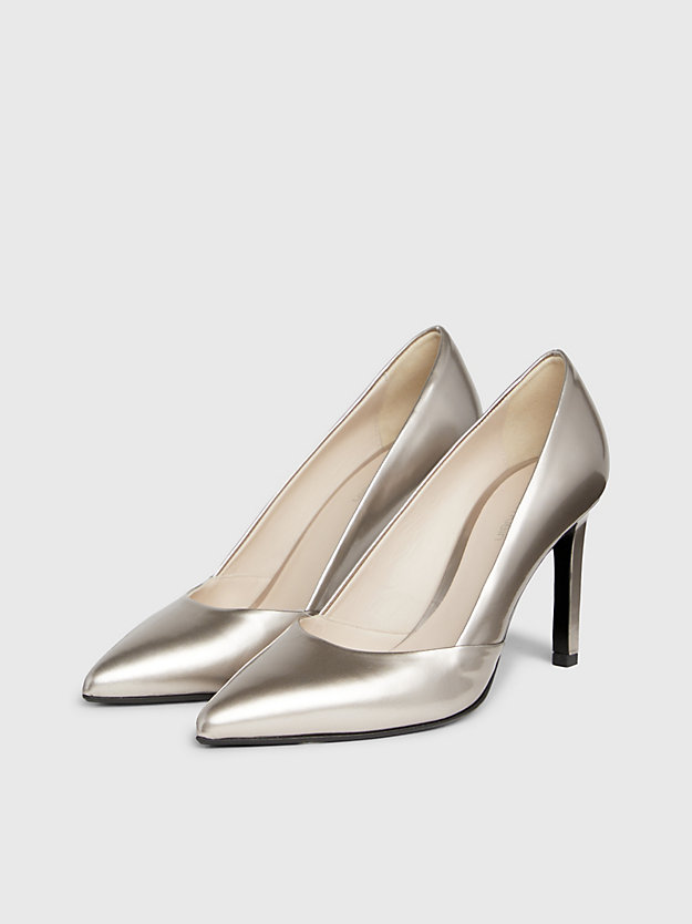 Metallic Leather Stiletto Pumps