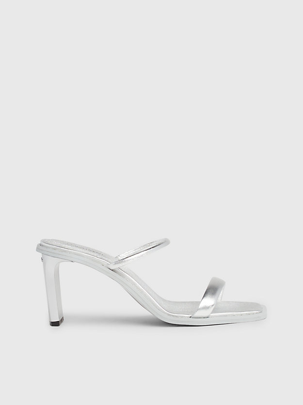 Metallic Leather Stiletto Sandals