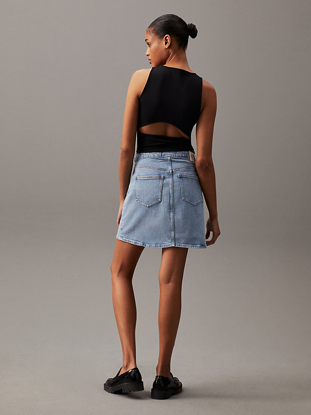 Denim A-line Wrap Skirt