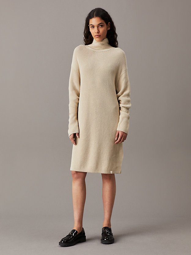 Relaxed Cotton Knit Jumper Dress