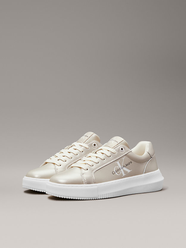 Metallic Leather Trainers