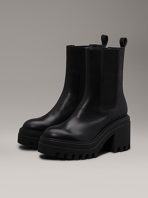 Leather Chunky Chelsea Boots