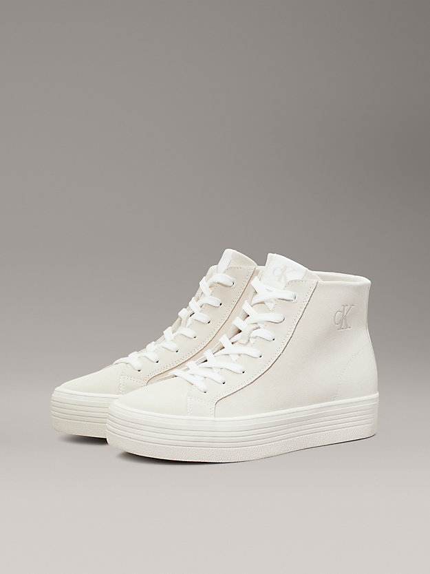 Suede Platform High-Top Trainers