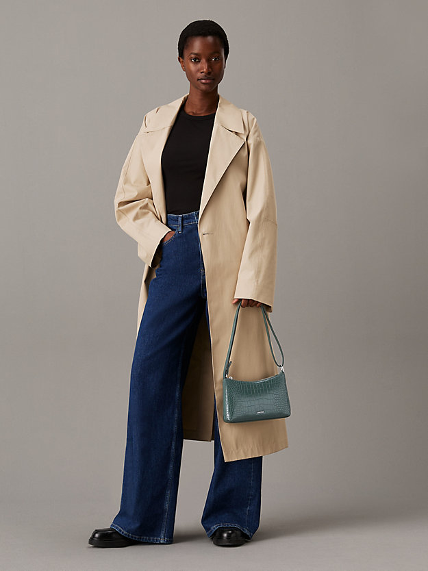 Croc Effect Convertible Crossbody Bag