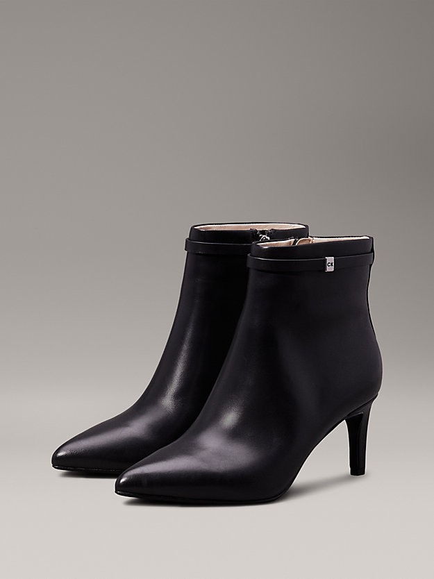 Leather Stiletto Ankle Boots