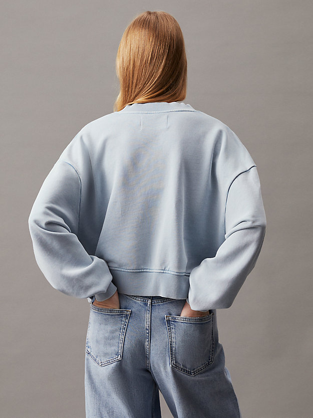 Washed Cotton V-neck Sweatshirt