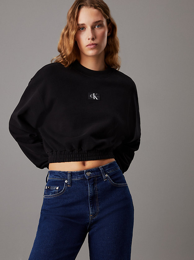 Cropped Cotton Terry Sweatshirt