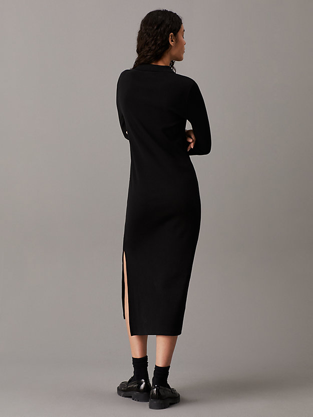 Long Ribbed Cotton Polo Dress
