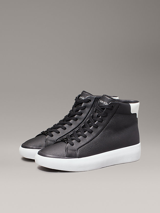 Leather High-Top Trainers