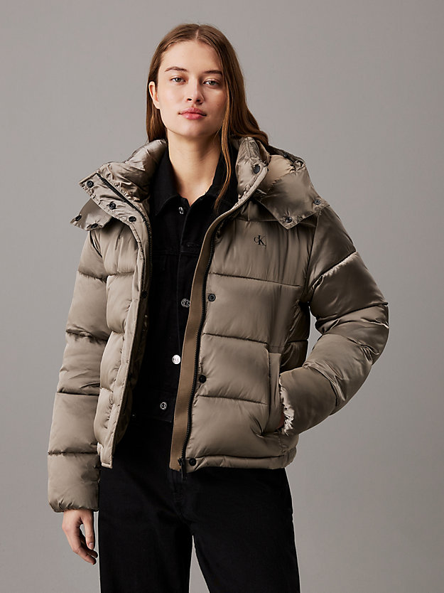 Shiny Satin Puffer Jacket