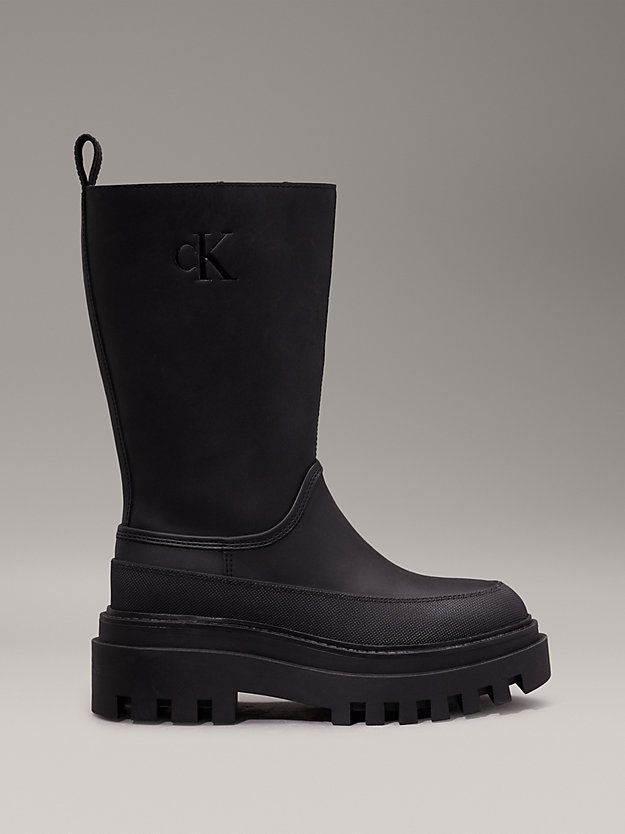 Leather Platform Rainboots