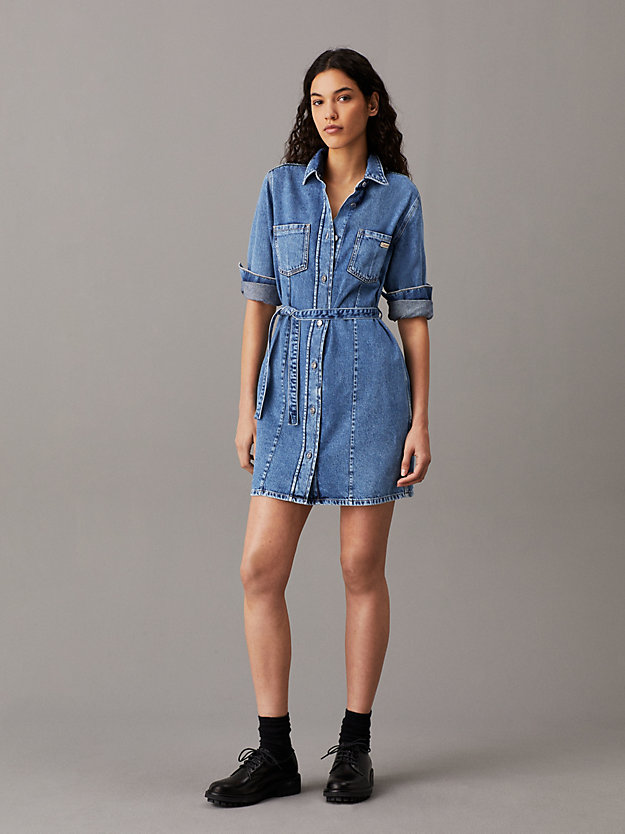 Belted Denim Shirt Dress