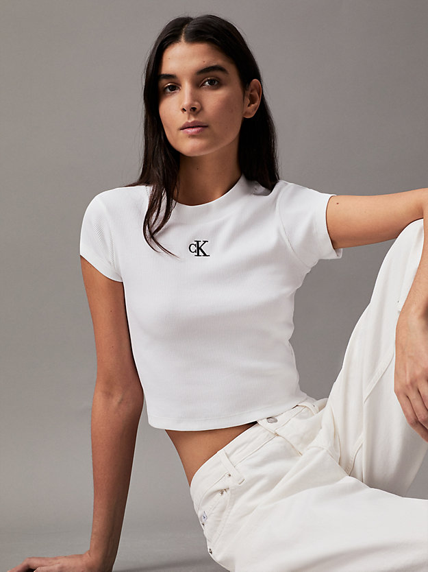 Slim Cropped Ribbed T-shirt