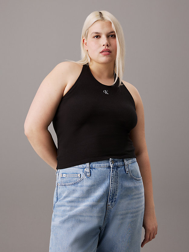 Plus Size Knit Halter Neck Top