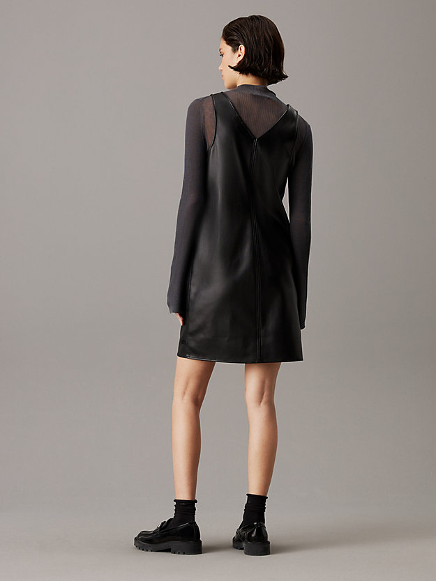 Faux Leather Sleeveless Dress