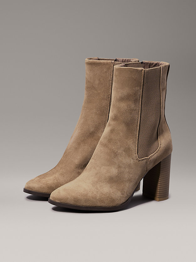 Suede Heeled Chelsea Boots