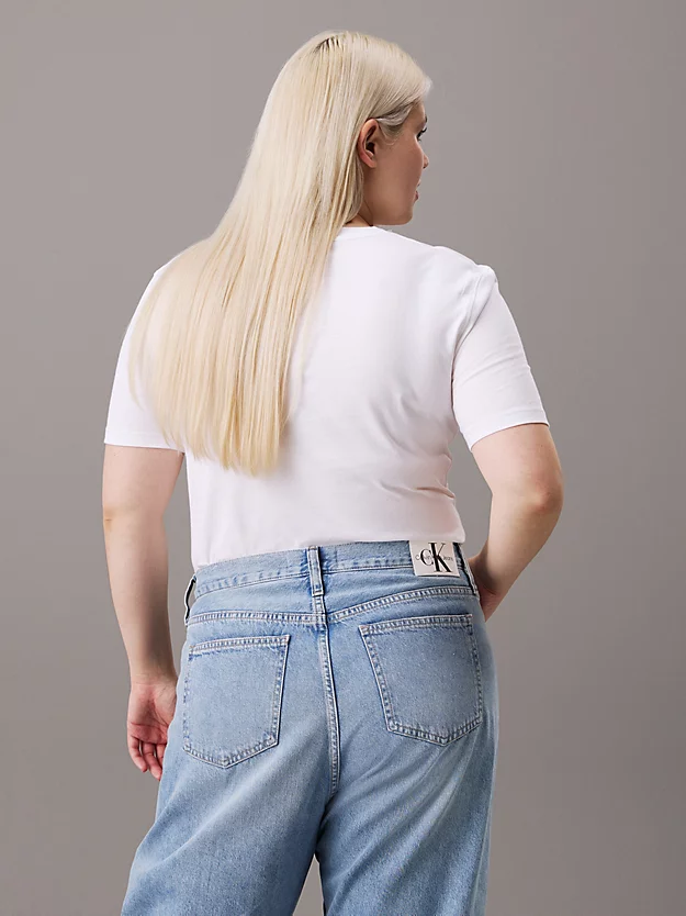 Plus Size Cotton Badge T-shirt