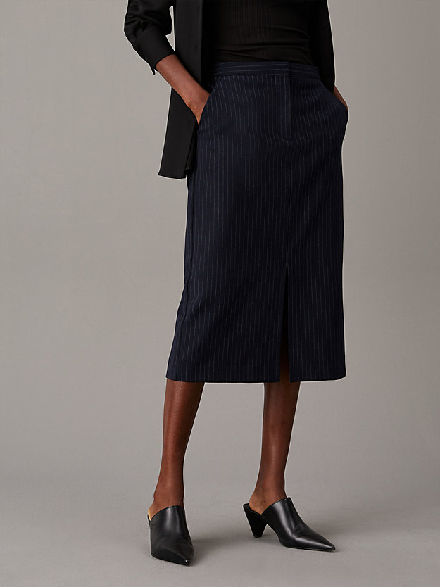 Pinstripe Midi Skirt