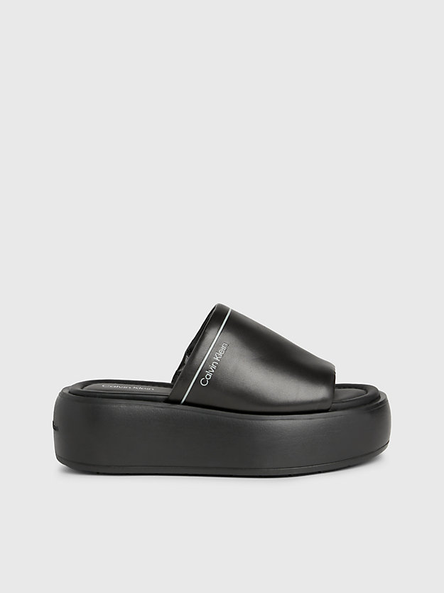 Leather Platform Wedge Sandals