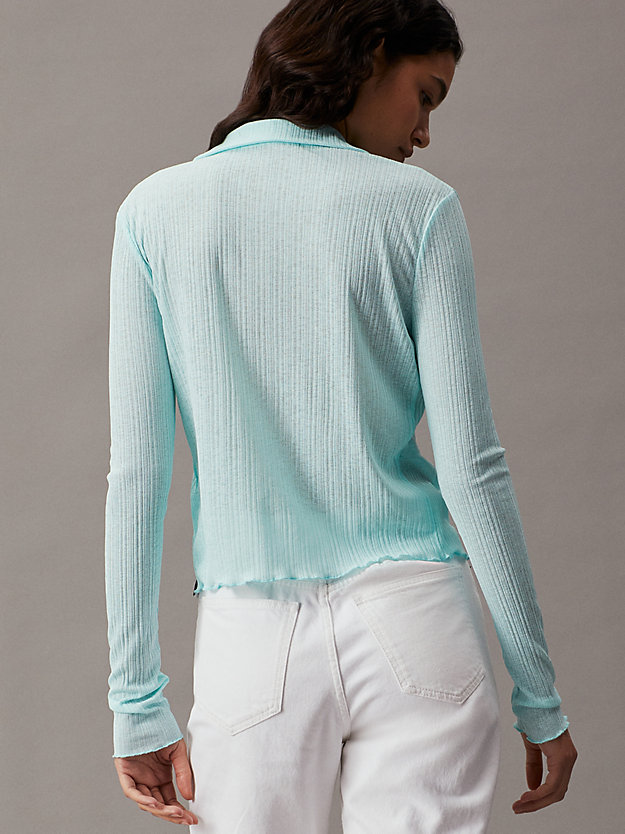 Sheer Ribbed Fitted Shirt
