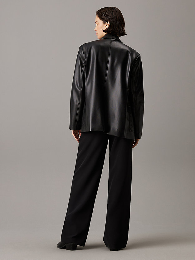 Relaxed Faux Leather Blazer