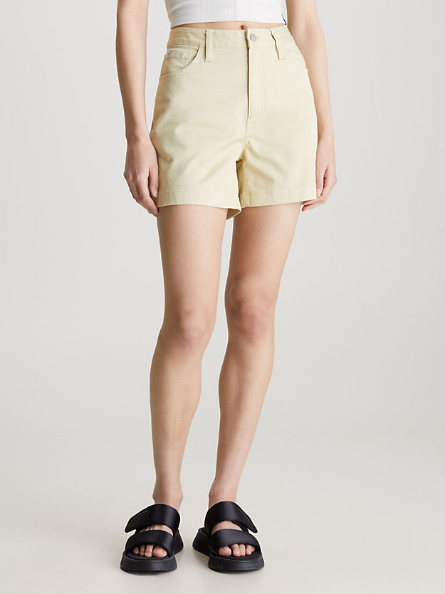 Cotton Twill Mom Shorts