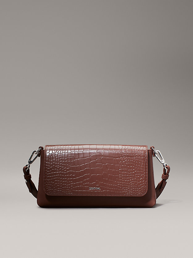 Croc Effect Convertible Shoulder Bag
