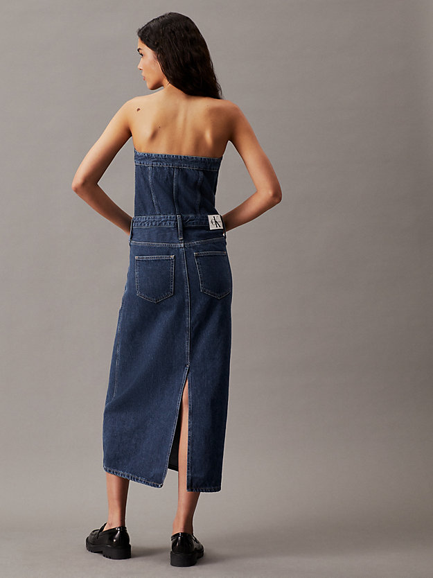 Denim Bandeau Maxi Dress
