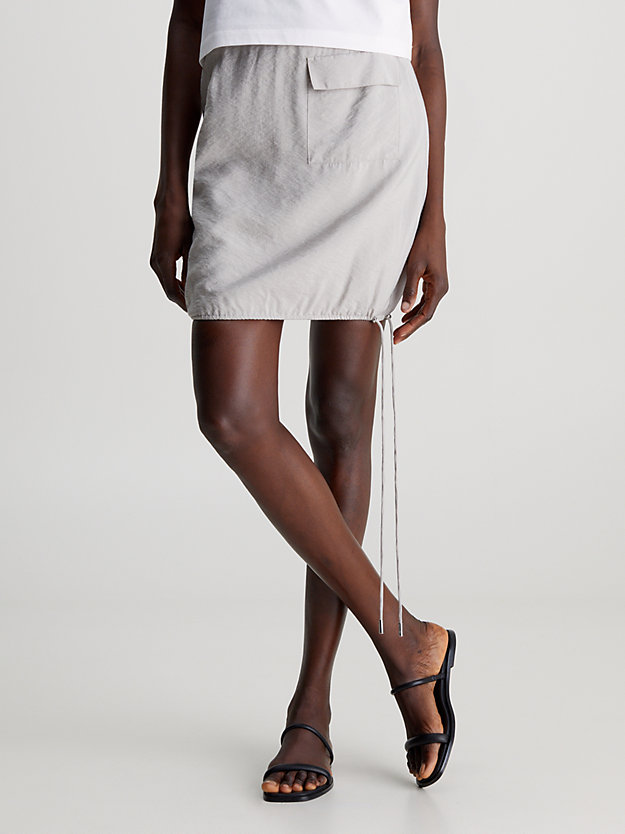 Straight Viscose Blend Mini Skirt