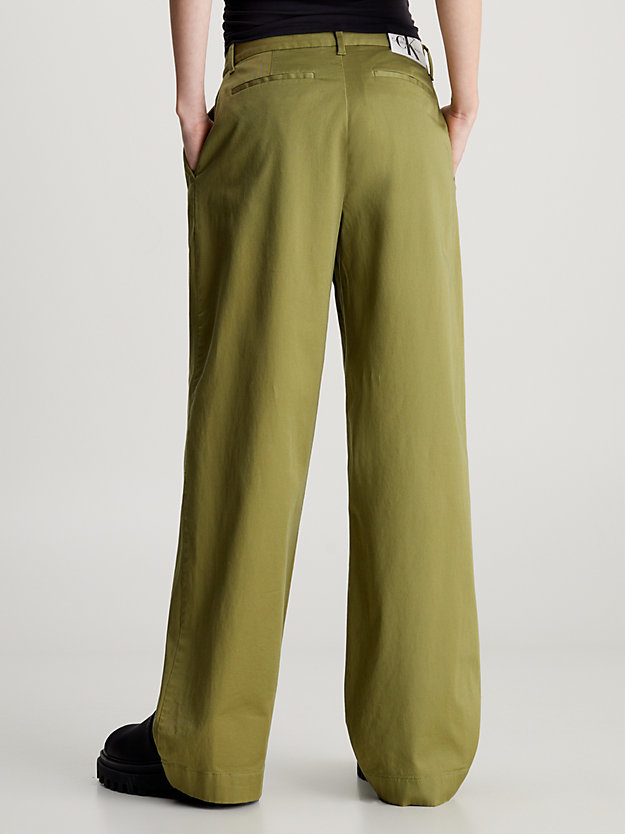 Cotton Twill Straight Trousers