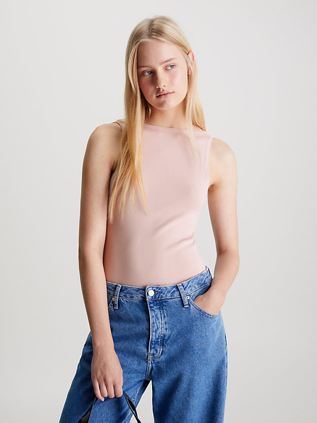 Slim Knit Open Back Tank Top