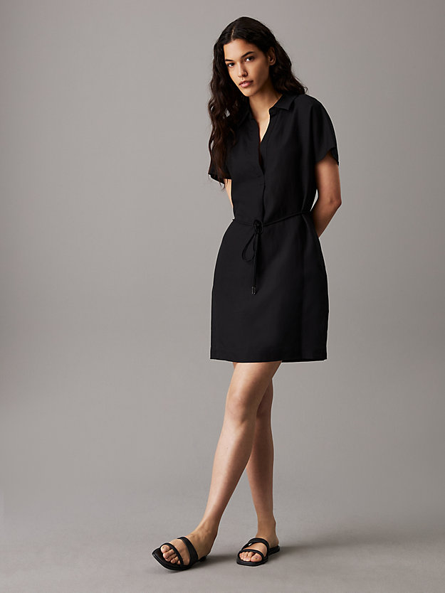 Linen Blend Mini Dress