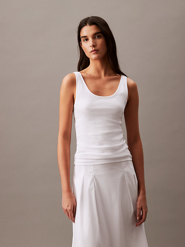 Refined Cotton Scoop Neck Tank Top