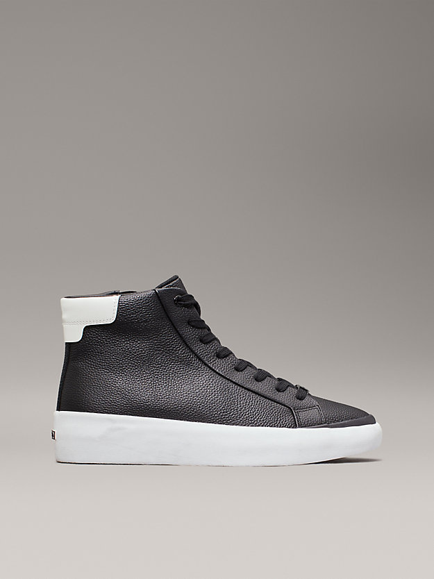 Leather High-Top Trainers