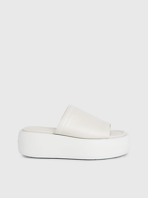 Leather Platform Wedge Sandals